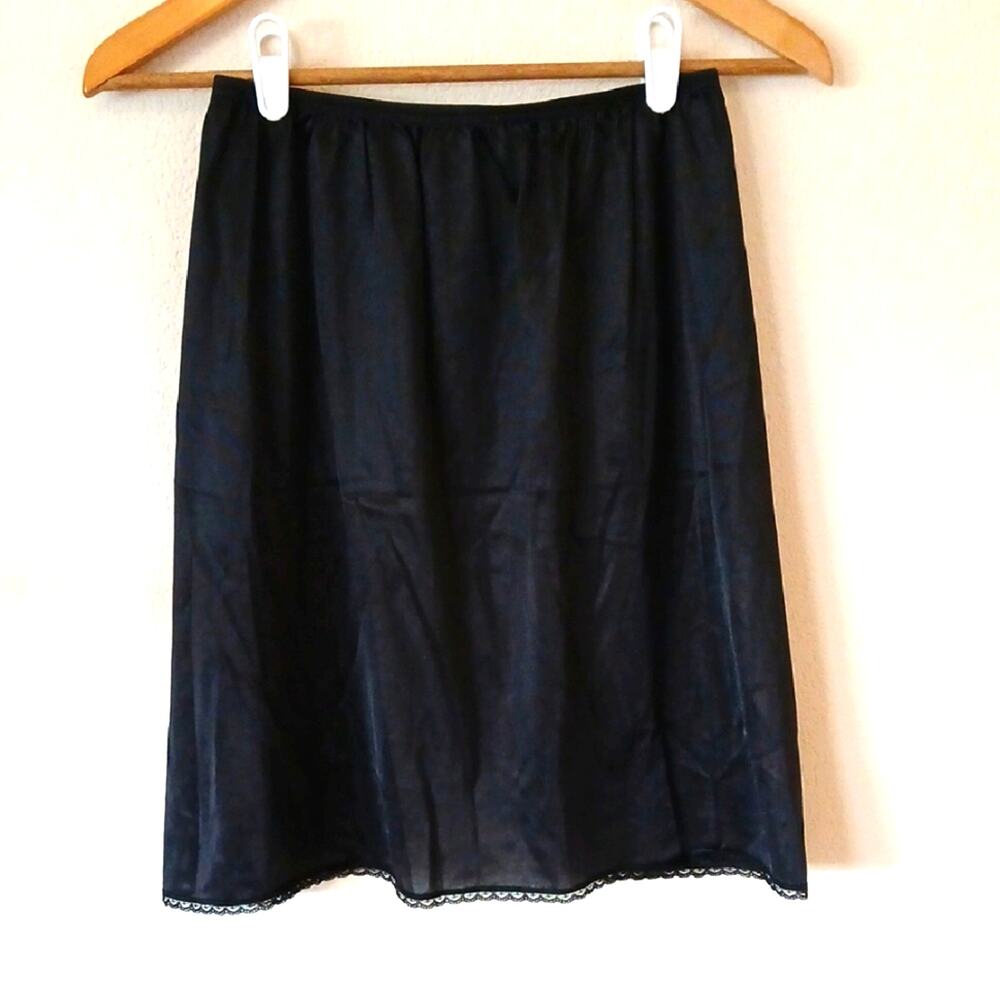 Vintage Vassarette Mini Half Slip Black Lace Trim